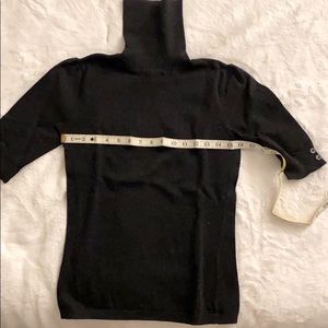 Charcoal gray short sleeve turtleneck sweater